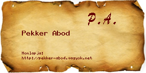 Pekker Abod névjegykártya